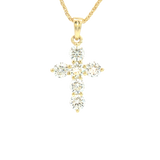 Elegant Diamond Necklaces & Pendants 18K Yellow Gold 1.1 Carats Diamond Medium Cross Pendant