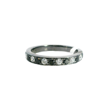 Elegant Diamond Bands 18K White Gold with Gun Metal Finish 0.63 Carats Black & White Diamond Stackable Band