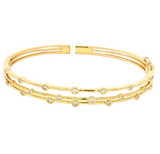 Sophisticated & Timeless Diamond Bracelets 18K Yellow Gold 0.40 Carats Split Bangle Bracelet - 7.5 Inch