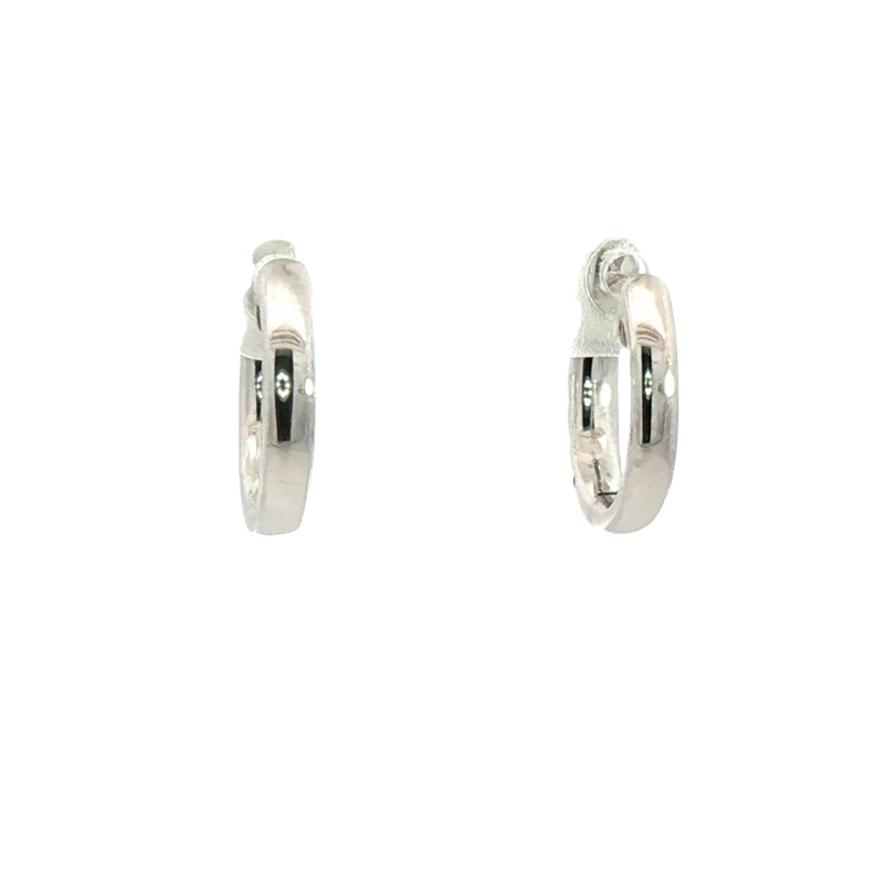 Vibrant Color Stone 18K White  Gold 0.45 Carats Blue Sapphire & 0.24 Carats Diamond Small Hoop Earrings