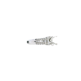Elegant Diamond Mountings 18K White Gold 2.0 Carat Round Diamond Semi-Mount Engagement Ring -- Baguette & Round 0.81 Carat Diamond Setting