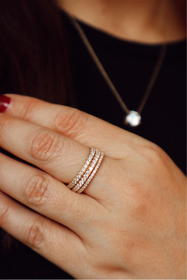 Elegant Diamond Bands 14K Gold Yellow Anniversary 0.15 Carats Diamond Anniversary Band