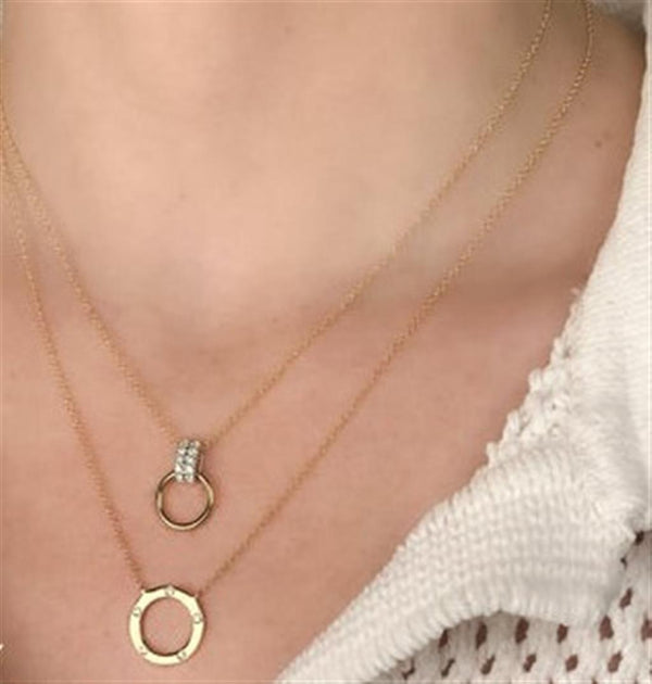 Elegant Diamond Necklaces 14K Yellow Gold 0.07 Carats Diamond Necklace - 18 Inch