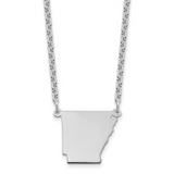 Sterling Silver Arkansas Engraved Pendant Necklace