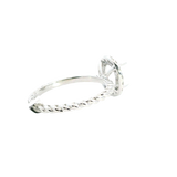 Elegant Diamond Mountings 18K Gold White Halo Oval 7x5MM Engagement Ring - 0.17 Carats Accent