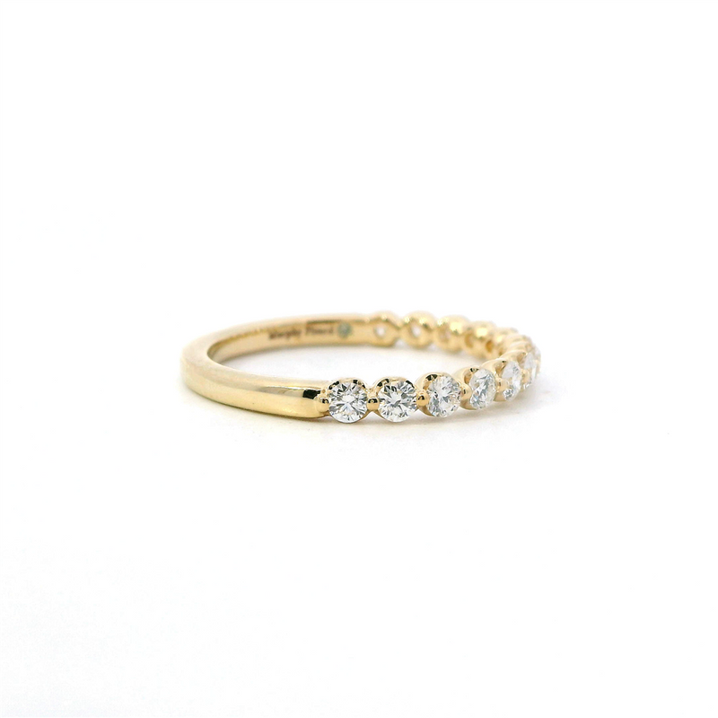 MPJ Exclusive Elegant Diamond Bands 14K Gold Yellow Stackable 0.51 Carats Shared Prong Diamond Anniversary Band