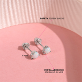 Sterling Silver October Birthstone Opal Earrings For Children