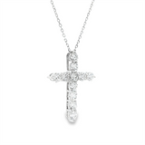 Elegant Diamond Necklaces 14K Gold White 1.16 Carats Lab Grown Large 23.4x17.3mm Pendant Necklace - 19 Inch