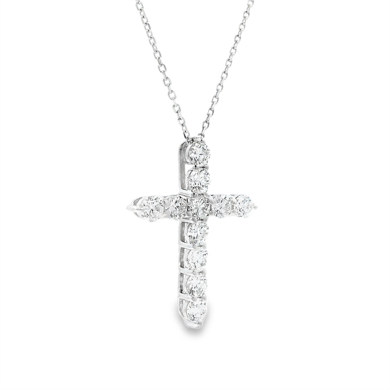 Elegant Diamond Necklaces 14K Gold White 1.16 Carats Lab Grown Large 23.4x17.3mm Pendant Necklace - 19 Inch