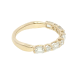 Elegant Diamond Bands 14K Yellow Gold Rectangular Cushion Cut & Round Cut 1.0 Carat Lab Grown Diamond Band