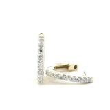 Classic & Contemporary 10K Gold Yellow 1/6 Carats Diamond Small 12.3mm Hoop Earrings