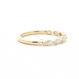 Elegant Diamond Bands 14K Gold Yellow Stackable 0.40 Carats Marquise Diamond Anniversary Band