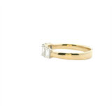 Elegant Diamond Bands 14K Gold Yellow Stackable 1.01 Carats Emerald Cut Diamond 5 Stone Anniversary Band