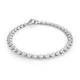 Bold & Stylish Alternative Metal Bracelets Stainless Steel 5.7 MM Flat Box Link Bracelet, 8 Inch