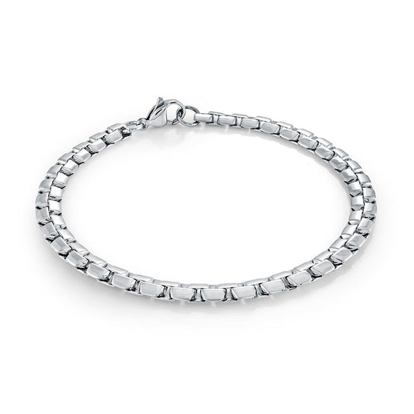 Bold & Stylish Alternative Metal Bracelets Stainless Steel 5.7 MM Flat Box Link Bracelet, 8 Inch