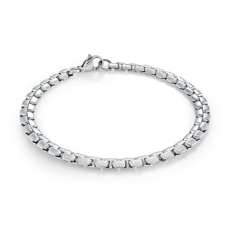 Bold & Stylish Alternative Metal Bracelets Stainless Steel 5.7 MM Flat Box Link Bracelet, 8 Inch