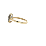 Bold & Elegant 14K Gold Yellow Accented Color Stone Black Spinel Half Halo Fashion Ring - Spinel 1.99 Carats & Diamond 0.09 Carats
