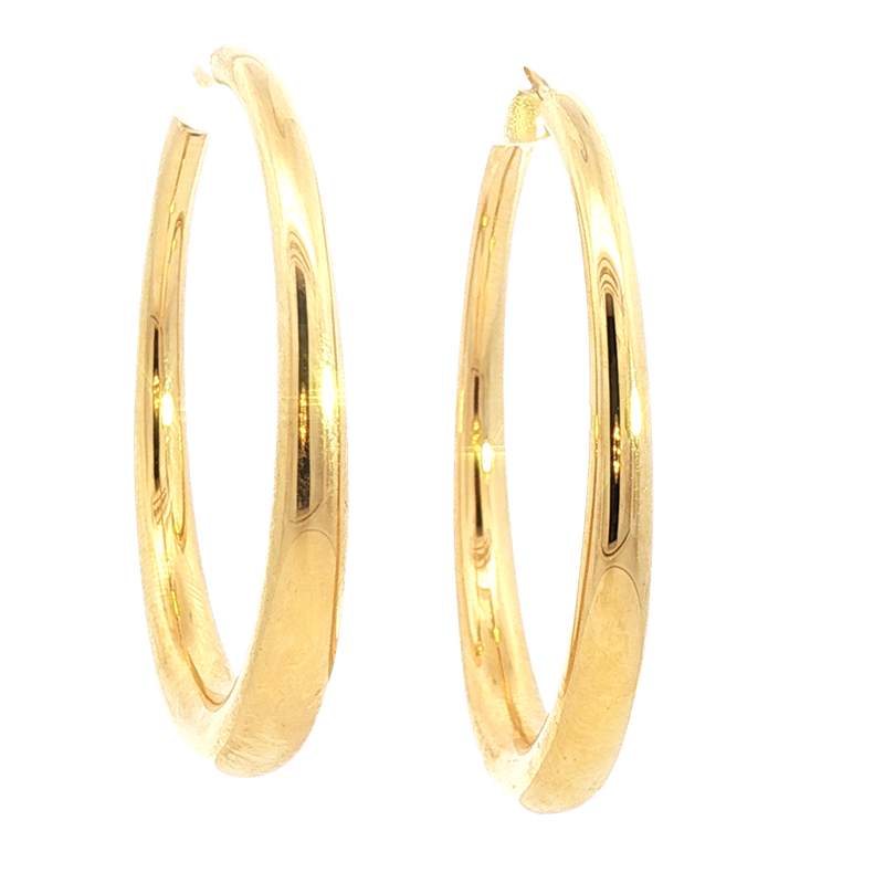 Elegant Precious Metal Earrings 18K Yellow Gold Large Hoop Earrings