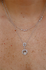 Elegant Diamond Necklaces 18K White Gold 1.16 Carats Diamond Slice Organiic Drop Necklace - 18 Inches