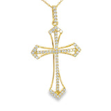 Elegant Diamond Necklaces & Pendants 18K Yellow Gold 0.41 Carats Diamonds Passion Cross Pendant