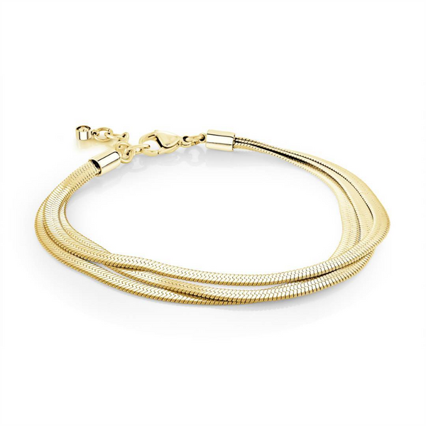 Bold & Stylish Alternative Metal Bracelets Yellow Gold IP Stainless Steel & CZ Bracelet - 8 Inch