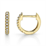 Classic & Contemporary 14K Yellow Gold 0.04 Carats Diamond Huggie Earrings