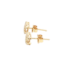 Classic & Contemporary 14K Yellow Chanel Inspired Gold 0.20 Carats Diamond Stud Earrings