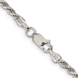 Elegant & Durable Designs Sterling Silver Diamond Cut Rope Chain, 18 Inch