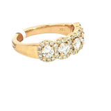 Elegant Diamond Bands 18K Yellow Gold 1.15 Carats Diamond Blended Halo Band