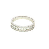 Elegant & Trendy 18K White Gold Baguette & Round Cut 0.57 Carats Diamond Band