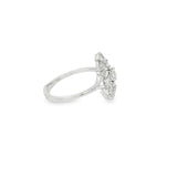 Elegant & Trendy 18K White Gold Baguette & Round Cut 0.44 Carats Diamond Cross Ring