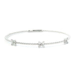 Sophisticated & Timeless Diamond Bracelets 14K Gold White & Titanium Beaded Diamond Bangle Bracelet - 0.38 CTW, Size 6.75 Inch