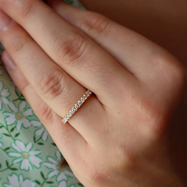 Elegant Diamond Bands 14K Yellow Gold 0.43 Carats Diamond Anniversary Band