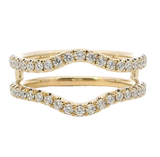 14K Yellow Gold Diamond Contoured Engagement Ring Guard, 0.55ctw