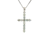 Elegant Diamond Necklaces & Pendants 18K White Gold 0.73 Carats Diamond Medium Cross Pendant