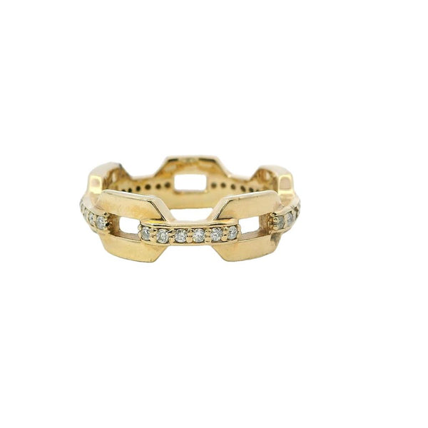Elegant & Trendy 14K Gold Yellow 0.27 Carats Diamond Stackable Fashion Ring