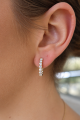 Classic & Contemporary 18K Yellow Gold 1.63 Carats Diamond Oval Inside Out Hoop Earrings