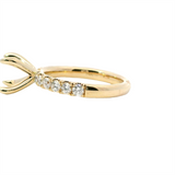 Elegant Diamond Mountings 14K Gold Yellow Diamond Accented Round Engagement Ring - 0.75 Carats Accent Diamonds