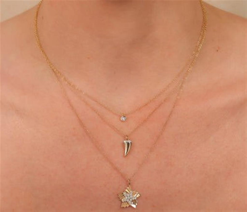 Elegant Diamond Necklaces & Pendants 14K Yellow Gold 0.02 Carats Diamond Solitaire Necklace - 18 Inch