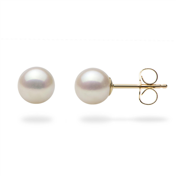 Akoya6.5 X 7.0 MM Cultured Pearl Stud Earrings