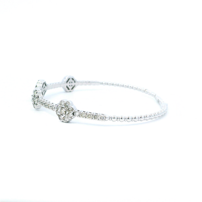 Sophisticated & Timeless Diamond Bracelets 14K Gold White 2.15c Diamond Flex Bangle Bracelet - 2.15 CTW