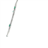 Vibrant Colored Stone Necklaces 18K White Gold 1.70 Carats Emerald & 3.11 Carats Diamond Tennis Necklace, 18 Inch