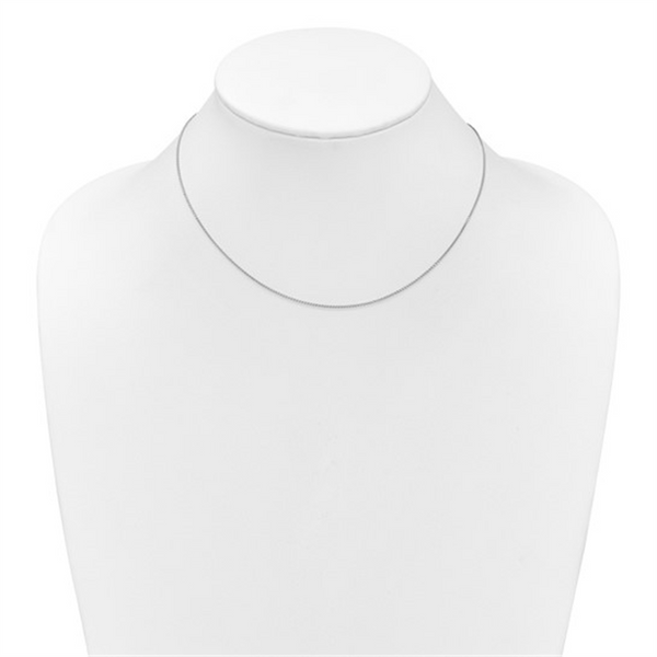 Elegant & Durable Designs 10K Gold White 1.0mm Diamond Cut Wheat Chain, 18 Inch Adjustable