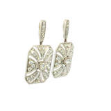 Classic & Contemporary 18K White Gold Vintage Inspired  0.80 Carats Diamond Dangle Earrings