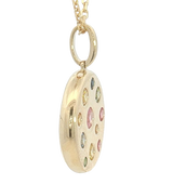 Vibrant Colored Stone Necklaces 14K Yellow Gold 0.42 Carats Multi Colored Sapphire Necklace - 18 Inch