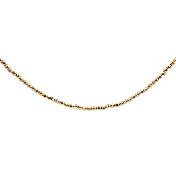 Yellow Gold Filled 2 MM Beaded Necklace - 15 Inch with 3 Inch Extender