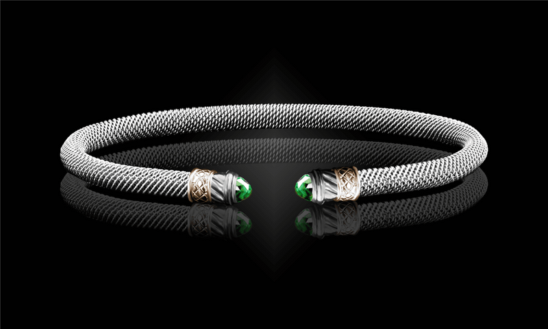 Sterling Silver Peridot Cuff Bracelet - 6.5 Inch