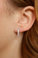 Classic & Contemporary 14K White Gold 1.0 Carat Diamond Medium Hoop Earrings