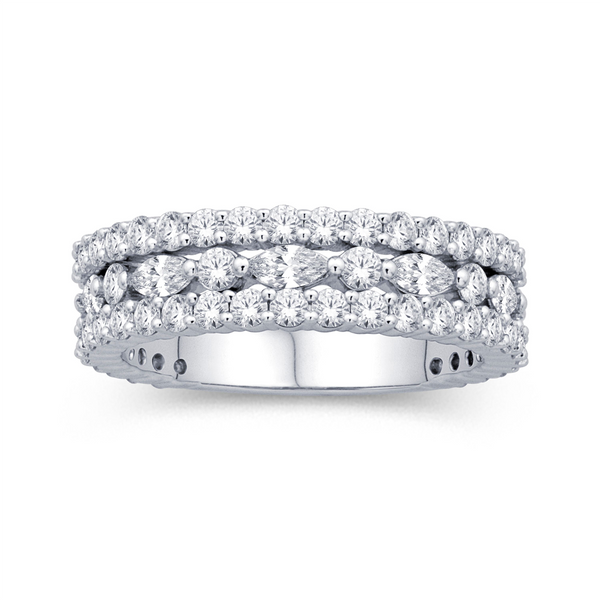 White 14 Karat Gold 1.85 Carats Diamond Anniversary Fashion Band