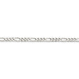 White Sterling Silver 3.5mm Figaro Chain